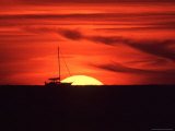 Sailboat Silhouetted Against the Sunset