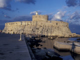 Fort St Nicholas and Mandraki Harbor  Rhodes  Greece