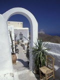 Chora Houses  Blue Aegean Sea  and Agave Tree  Cyclades Islands  Greece