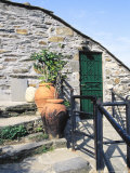 Terra Cotta Pots near Doorway  Vernazza  Italy