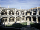 Cloister at Manueline-style Jeronimos Monastery  Portugal