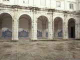 Decorative Tiles in the Cloister of Sao Vincente da Fora  Lisbon  Portugal