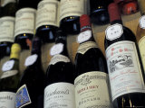 Wine Bottles in Shop Window  Paris  France
