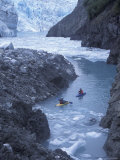 Kayakers on Russell River in Russell Fjord Wilderness  Alaska  USA