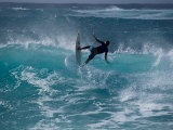 Surfer on Oahu  Hawaii  USA