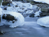 Frozen Bear Lake and Icicles  Rocky Mountain National Park  Colorado  USA