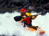 Kayaker on the Merced River  Yosemite National Park  California  USA