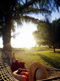 Woman Relaxing in Hammock  Hawaii  USA
