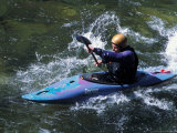 Kayakers at Powerhouse Rapids  Salmon River  Frank Church River of No Return Wilderness  Idaho  USA