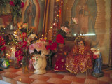 Altar with Candles  Flowers  and Spiritual Imagery for the Day of the Dead Celebration  Mexico