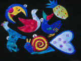 Tin Handpainted Christmas Ornaments  Oaxaca  Mexico