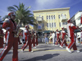 Marching Band on Ocean Drive  South Beach  Miami  Florida  USA