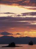 Sunset on Tongass Narrows  Ward Cove  near Ketchikan  Inside Passage  Alaska  USA