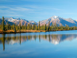 Lake and Mountains along Denali Highway  Autumn  Alaska  USA