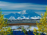 Mt Denali After First Snowfall of the Summer  Denali National Park  Alaska  USA