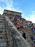 People Climbing Castle Stairs  Chichen Itza  Mexico