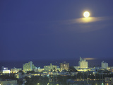 Moon over South Beach  Miami  Florida  USA