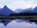 Chugach Range Mountains line Valdez Harbor  Prince William Sound  Alaska  USA