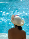 Woman with Hat at the Pool  Mayan Riviera  Mexico