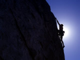 Climber on Castle Rock Ranch  City of Rocks National Reserve  Idaho  USA