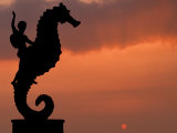 The Malecon  Seahorse Statue at Sunset  Puerto Vallarta  Mexico