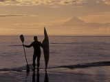 Surf Kayaker Checks Out the Surf  Alaska  USA