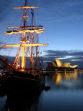 Sydney Opera House and Tall Ship at Dawn  Sydney  Australia