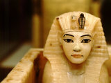 Alabaster Tut Tops Canopic Jars  Tutankhamen Collection  Egyptian Antiquities Museum  Cairo  Egypt