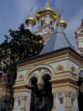 Gold Onion Dome of Alexander Nevsky Cathedral  Russian Orthodox Church  Yalta  Ukraine
