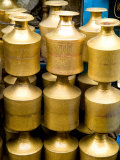 Stack of Brass Milk Jugs in Durbar Square  Kathmandu  Nepal