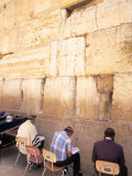 Men Praying at the Wailing Wall  Jerusalem  Israel