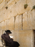 Men Praying at the Wailing Wall  Jerusalem  Israel