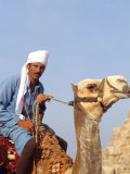 Camel and Rider at the Great Pyramids of Giza  Egypt