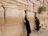 Men Praying at the Wailing Wall  Jerusalem  Israel
