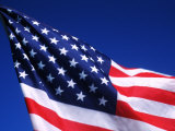 American Flag Waving in the Wind