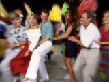 Wild Tourists Dancing in Caribbean Setting