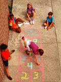 Children Playing Hopscotch