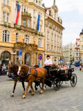 Horse Carriage Ride in Old Town District  Prague  Czech Republic