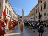 Medieval Performers on Stradun  Dubrovnik  Croatia
