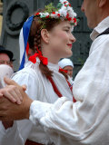 Folk Performers in Trg Jelacica  Lower Town  Zagreb  Croatia
