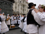 Native Folk Performers in Trg Jelacica  Zagreb  Croatia