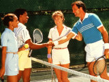 Couples Playing Tennis Together