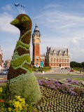 Architecture and Flowers of Hotel de Ville  Calais  France