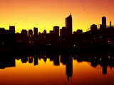 Melbourne CBD and Telstra Dome at Dawn  Victoria  Australia