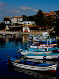 Waterfront Port with Fishing Boats  UNESCO World Heritage Site  Nessebur  Bulgaria