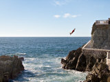 Cliff Diver Diving From El Mirador at Paseo Claussen  Mazatlan  Mexico