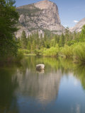Mt Watkins reflected in Mirror Lake Yosemite National Park  CA