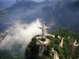 Corcovado Christ Statue on Mountain  Rio de Janeiro Peak  Brazil