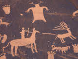 Petroglyphs on Sandstone Rock  Newspaper Rock  near Monticello  Utah  USA
