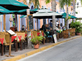 Restaurants Along a Street by the Plazuela Machado  Mazatlan  Mexico